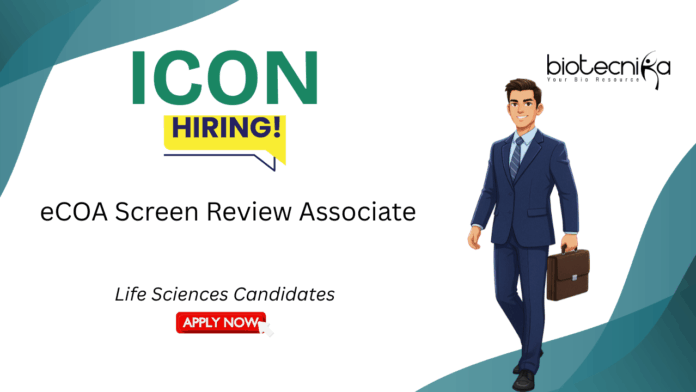 Life Sciences Jobs at ICON. Apply Now For eCOA Screen Review Associate Role. Review eCOA screenshots, ensure quality, and manage projects.
