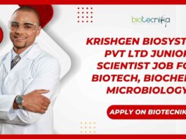 Junior Scientist Job Openings at Krishgen Biosystems 