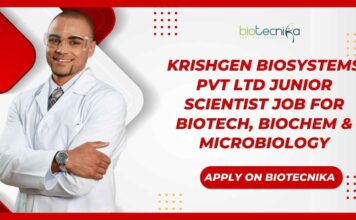 Junior Scientist Job Openings at Krishgen Biosystems 