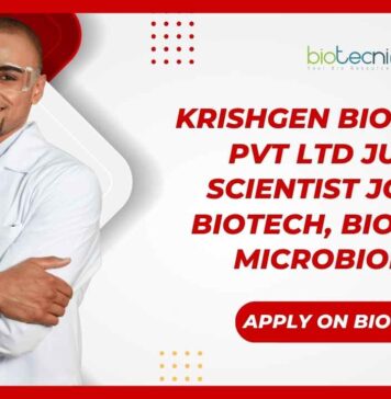 Junior Scientist Job Openings at Krishgen Biosystems 