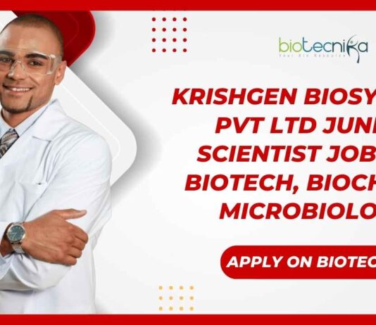 Junior Scientist Job Openings at Krishgen Biosystems 