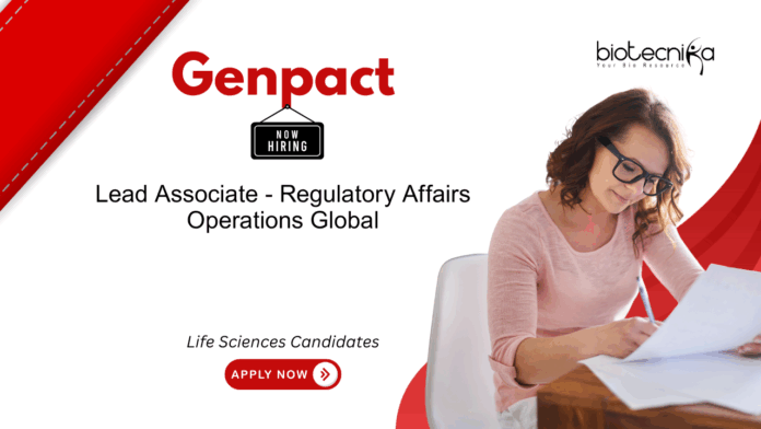 Regulatory Affairs Associate Job at Genpact. Life Sciences Candidates with knowledge of ICH/FDA guidelines and eCTD structure, Apply.