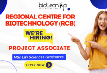RCB Faridabad Project Associate-II Recruitment 2025 – Biotechnology research jobs for life science graduates in India.
