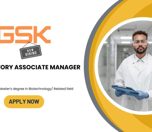 GSK is Hiring Biotechnology Graduates in Bangalore – Apply Now Biotechnology Jobs in Bangalore: GSK is Hiring a Regulatory Associate Manager | Apply Now| GSK Career