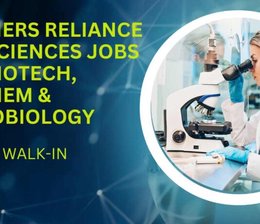 Freshers Biotechnology Jobs, Freshers Microbiology Jobs, Freshers Biochemistry Jobs at Reliance