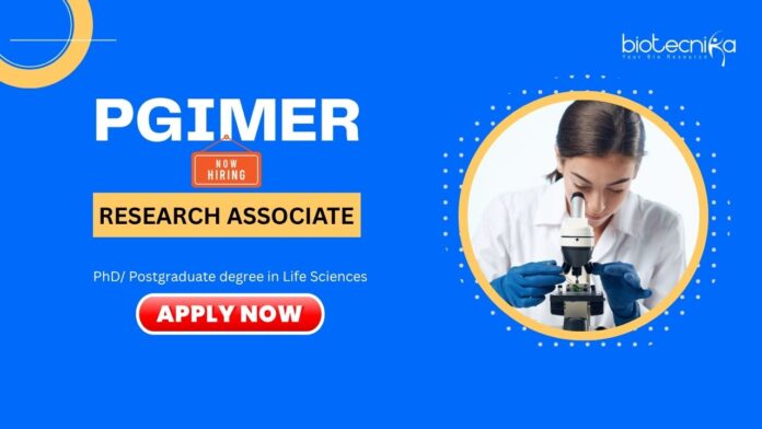 Research Associate (2) Research Associate Jobs: PGIMER Recruitment - Seeking a Research Associate | PG/PhD in Life Sciences Apply Now | Life Science Jobs