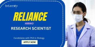 Research Jobs: Reliance Industries is Hiring a Research Scientist | Apply Now for Reliance Careers | Life Science Jobs