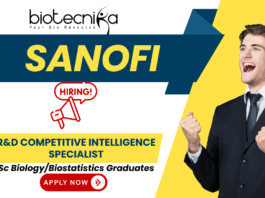 Sanofi clinical research jobs – R&D Competitive Intelligence Specialist for life science career growth