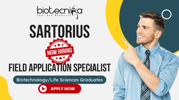 Field Application Specialist job at Sartorius for biotechnology jobs and life science jobs in India.