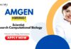 Bioinformatics Jobs: Amgen Hiring a Scientist | Masters/ PhD Candidates Apply Now for Amgen Career | Computational Biology Jobs