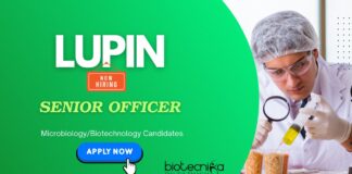 Microbiology Jobs: Lupin is Hiring a Senior Officer | Microbiology/ Biotech Candidates Apply Now | Lupin Career | Biotech Jobs
