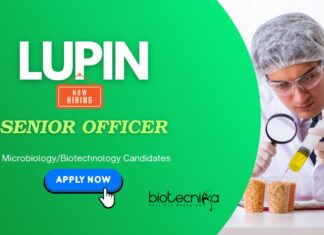 Microbiology Jobs: Lupin is Hiring a Senior Officer | Microbiology/ Biotech Candidates Apply Now | Lupin Career | Biotech Jobs
