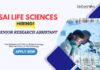 Life Science Jobs: Sai Life Sciences is Hiring a Senior Research Assistant | Masters in Life Sciences Can Apply Now | Research Assistant Jobs