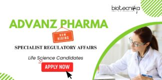 Regulatory Affairs Jobs: Advanz Pharma is Hiring a Specialist | UG/ PG in Life Sciences Apply Now | Life Science Jobs