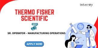 Thermo Fisher is Hiring Life Science Candidates – Apply Online Life Science Jobs: Thermo Fisher is hiring a Sr. Operator Bangalore | Apply Now for Career in Biotech | Thermo Fisher career