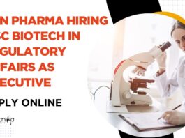 Biotech Regulatory Affairs Jobs | Sun Pharma Jobs | MSc Biotech Jobs