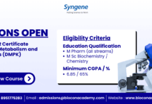 Syngene–JSS AHER Certificate Program Admissions Open