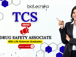TCS pharmacovigilance jobs for life science jobs and clinical research job seekers.
