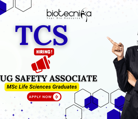 TCS pharmacovigilance jobs for life science jobs and clinical research job seekers.