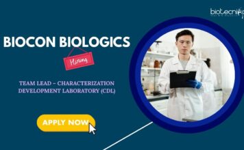Biocon Biologics Hiring Life Science Graduates – Apply Now Life Science Jobs in Bangalore: Biocon Biologics is Hiring a Team Lead – CDL | Apply Now for Biocon Career