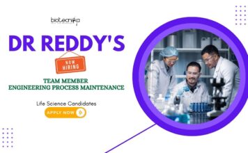 Life Science Jobs At Dr Reddy’s Laboratories – Apply Now Life Science Jobs: Dr Reddy's Laboratories is Hiring a Team Member | Life Science Candidates Apply Now for Dr Reddy's Career