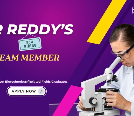 Life Science Jobs: Dr. Reddy’s Laboratories is Hiring a Team Member | Apply Now for Dr Reddy's Career