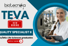 Teva Quality Specialist II job overview – quality assurance jobs for life science candidates