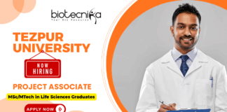 Project Associate-I recruitment Tezpur University research jobs life science jobs