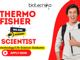Scientist job at Thermo Fisher Scientific for biotechnology jobs applicants