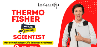 Scientist job at Thermo Fisher Scientific for biotechnology jobs applicants