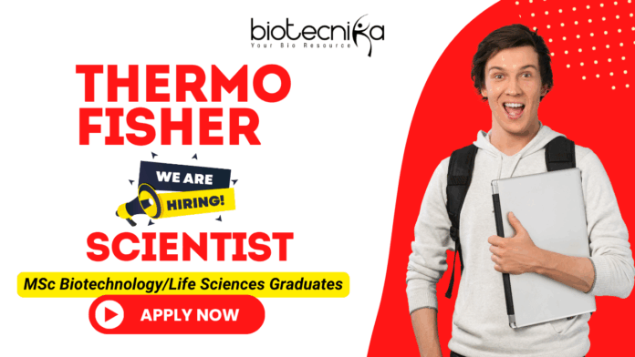 Scientist job at Thermo Fisher Scientific for biotechnology jobs applicants