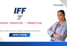 IFF Hiring Life Science Graduates for Trainee Executive Role – Apply Now Life Science Jobs: IFF is Hiring a Trainee Executive – Production | Apply Now for IFF Career