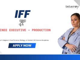 Life Science Jobs: IFF is Hiring a Trainee Executive – Production | Apply Now for IFF Career