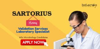 Microbiology Jobs in Bangalore: Sartorius is Hiring a Validation Services Laboratory Specialist| MSc Graduates Apply Now for Sartorius Career