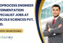 Freshers Biotech Fermentation Specialist Jobs at KBCols Sciences Pvt. Ltd., Apply on Biotecnika