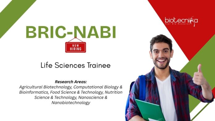 Research Jobs at BRIC-NABI. Life Sciences Trainee Opportunity. Research Training Jan–July 2026. Life Sciences candidates, Apply Now.