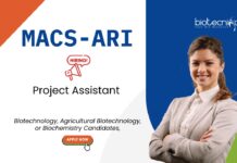 Project Assistant Jobs at MACS-ARI. Biotechnology, Agricultural Biotechnology, or Biochemistry Candidates, Apply Now.