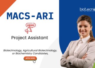 Project Assistant Jobs at MACS-ARI. Biotechnology, Agricultural Biotechnology, or Biochemistry Candidates, Apply Now.