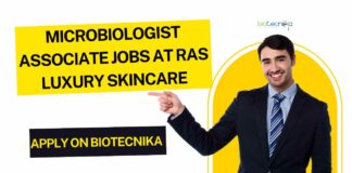 BSc & MSc Microbiology Jobs at Ras Luxury Skincare - Apply on Biotecnika