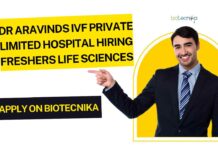 BSc Life Science Vacancies Freshers