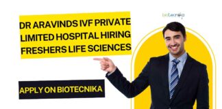 BSc Life Science Vacancies Freshers
