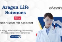Research Assistant Job at Aragen Life Sciences. Molecular Biology, Cell Biology, and other Life Sciences Candidates, Apply Now.