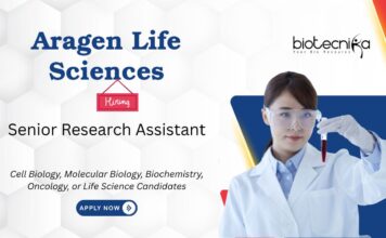Research Assistant Job at Aragen Life Sciences. Molecular Biology, Cell Biology, and other Life Sciences Candidates, Apply Now.