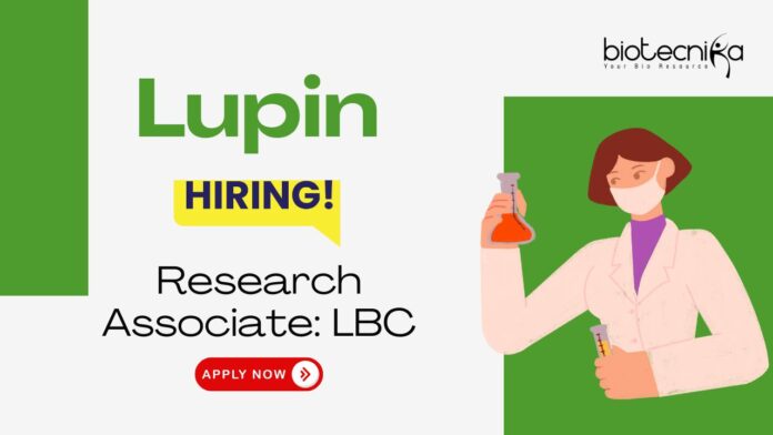 Research Associate Job at Lupin. MSc Freshers Candidates, Apply Now. Research Associate Job for Bioanalytical Scientist aspirants in Pune.