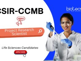 Scientist Jobs at CSIR-CCMB. Life Sciences Candidates - Apply Now For Project Research Scientist Position in Hyderabad.