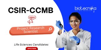 Scientist Jobs at CSIR-CCMB. Life Sciences Candidates - Apply Now For Project Research Scientist Position in Hyderabad.