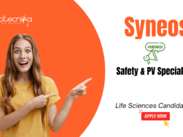 Life Sciences Job at Syneos. Apply Now For Safety & PV Specialist Role. Job in Gurugram, Hyderabad, and Pune.