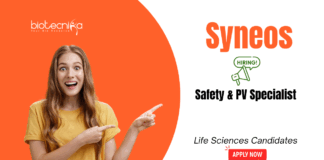 Life Sciences Job at Syneos. Apply Now For Safety & PV Specialist Role. Job in Gurugram, Hyderabad, and Pune.