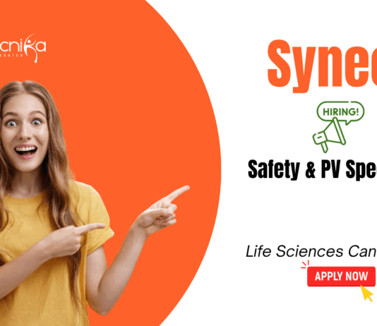 Life Sciences Job at Syneos. Apply Now For Safety & PV Specialist Role. Job in Gurugram, Hyderabad, and Pune.