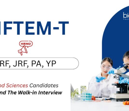 Research Jobs at NIFTEM-T. SRF, JRF, Project Assistant & Young Professional posts in food science research. Attend The Walk-in Interview.